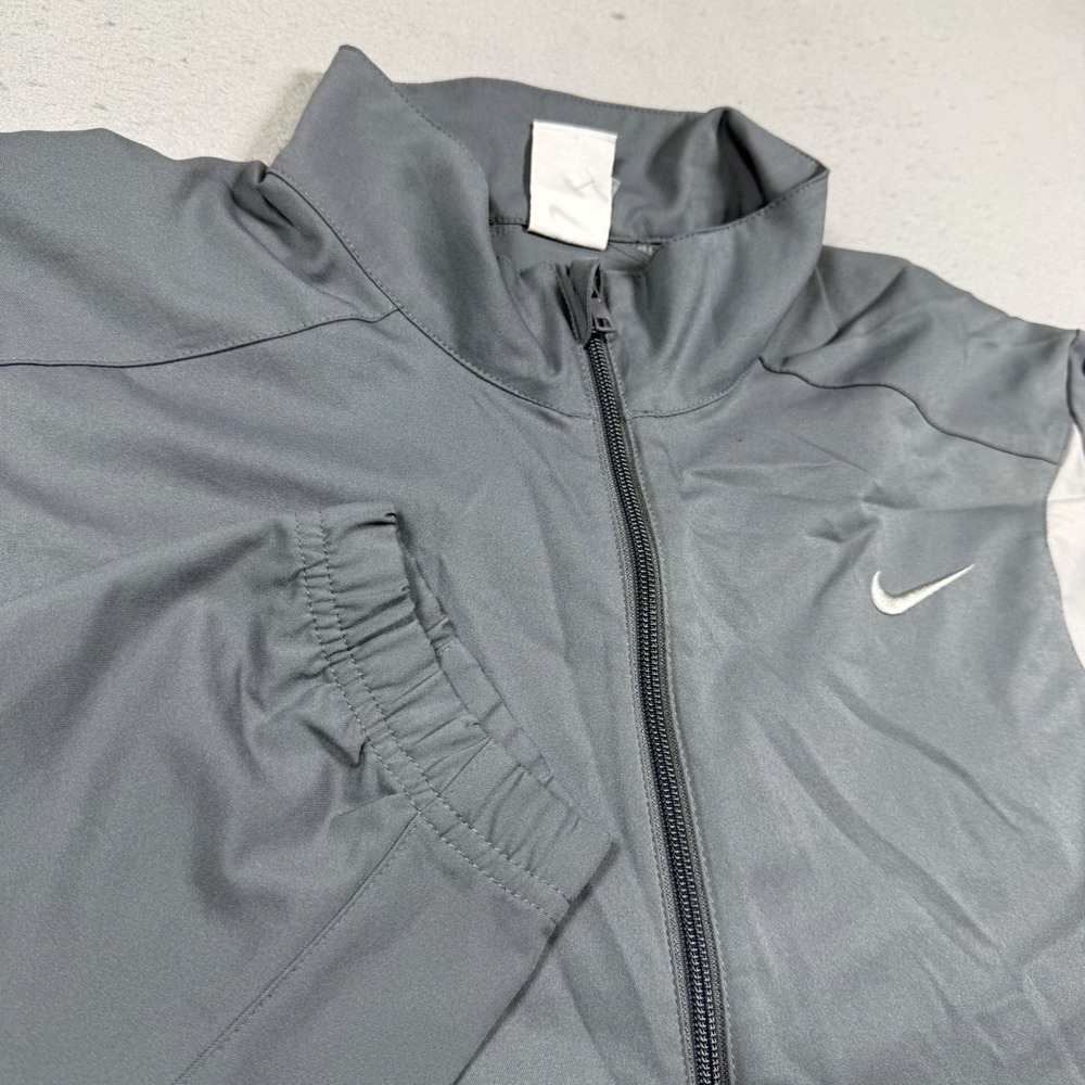 Nike Mens XL Gray Full Zip Track Jacket Athletic Warm Up Swoosh Logo